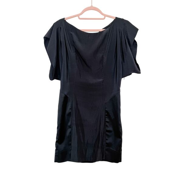 All Saints Spitalfields Japanese Cloth Lightweight Werbovy Mini Dress Black Sz 8 - Picture 2 of 9